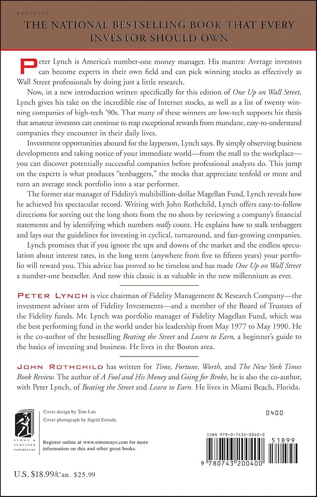 One Up On Wall Street By Peter Lynch